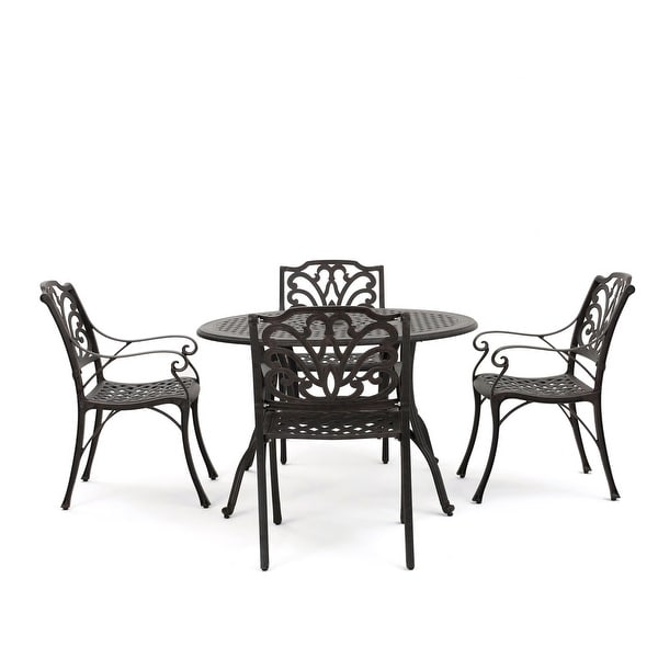 Alfresco Outdoor 5piece Cast Aluminum Circular Dining Set by Christopher Knight Home