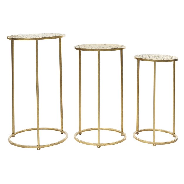 Set Of 3 Glam Metal Accent Tables Gold Olivia amp May