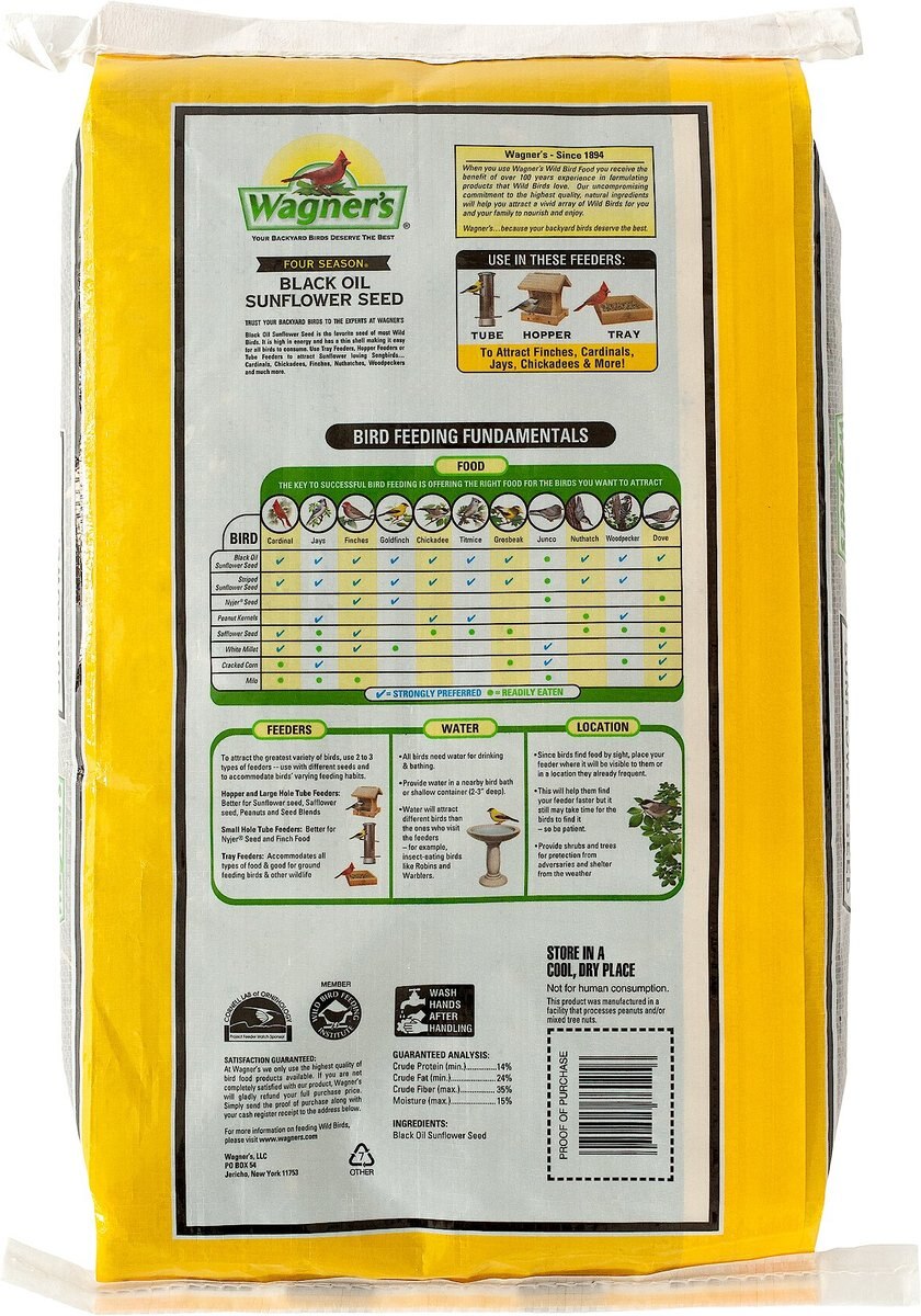 Wagner's Four Season 100% Black Oil Sunflower Seed Wild Bird Food