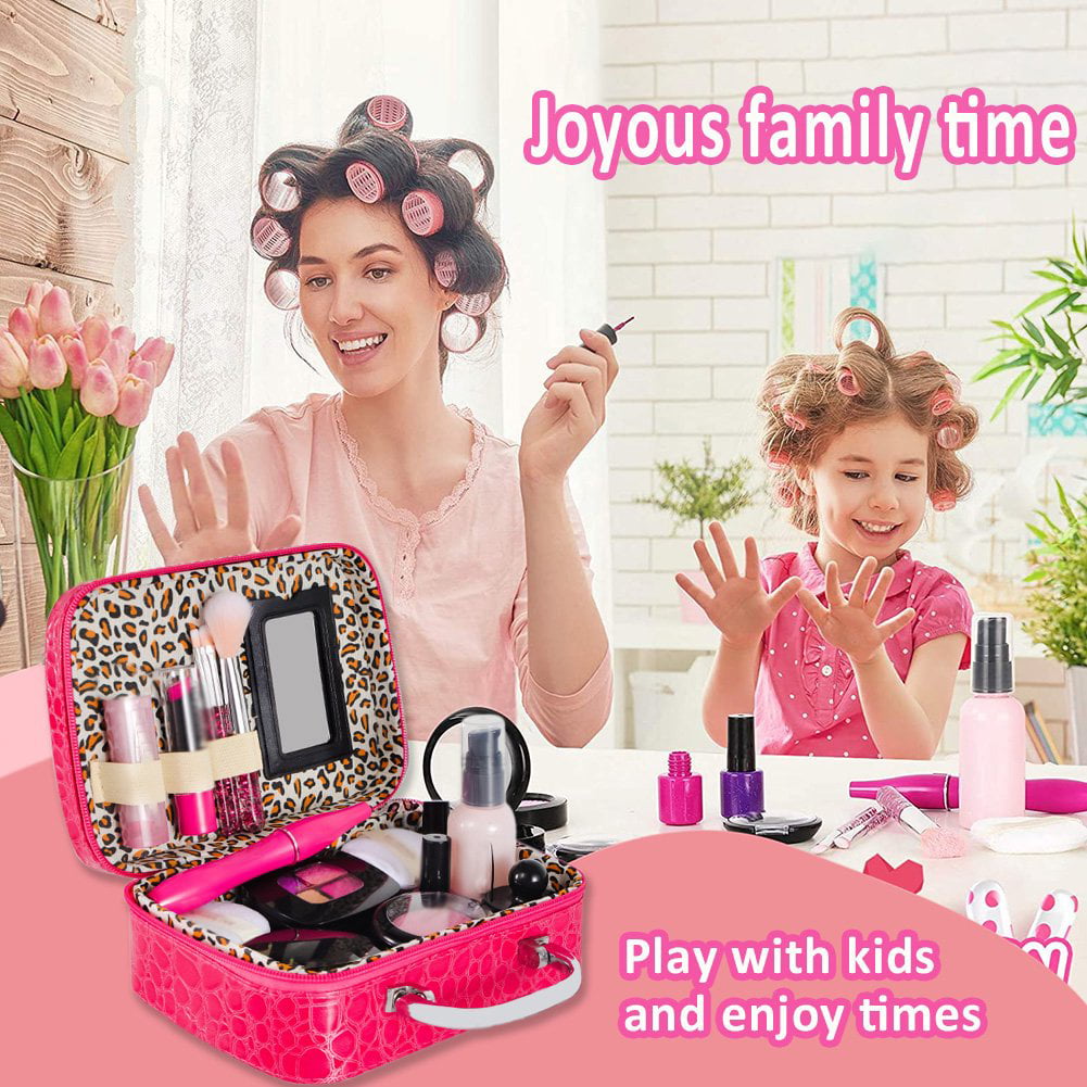 Kids Makeup Kit for Girl 13 Pcs Washable Real Cosmetic， Safe and Non-Toxic Little Girl Makeup Set， Makeup Set for 3-12 Year Old Kids Toddler Girl Toys Christmas and Birthday Gift Mountdog