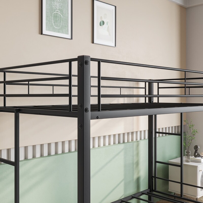 Heavy Duty Twin Bunk Beds with shelf and Slatted Support