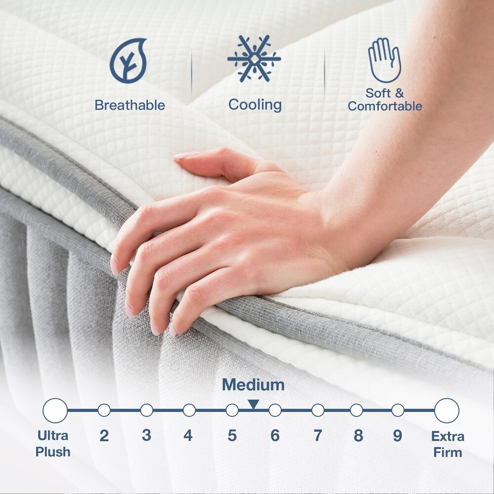 12 Inch Euro Top Hybrid Mattress  Gel Memory Foam  Pocket Spring  Cool Sleep (Full)