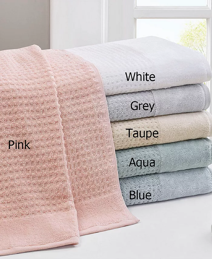 Madison Park Spa Waffle Jacquard 600 GSM Combed Cotton 6-Pc. Towel Set