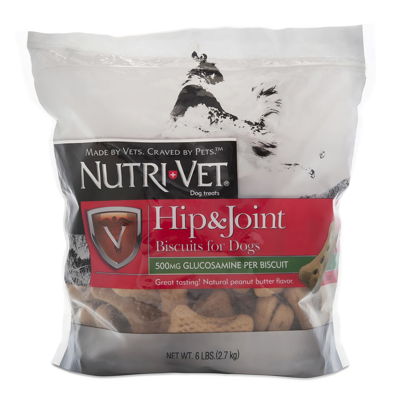 Nutri-Vet Hip and Joint Peanut Butter Wafers for Large Dogs 6 Lb