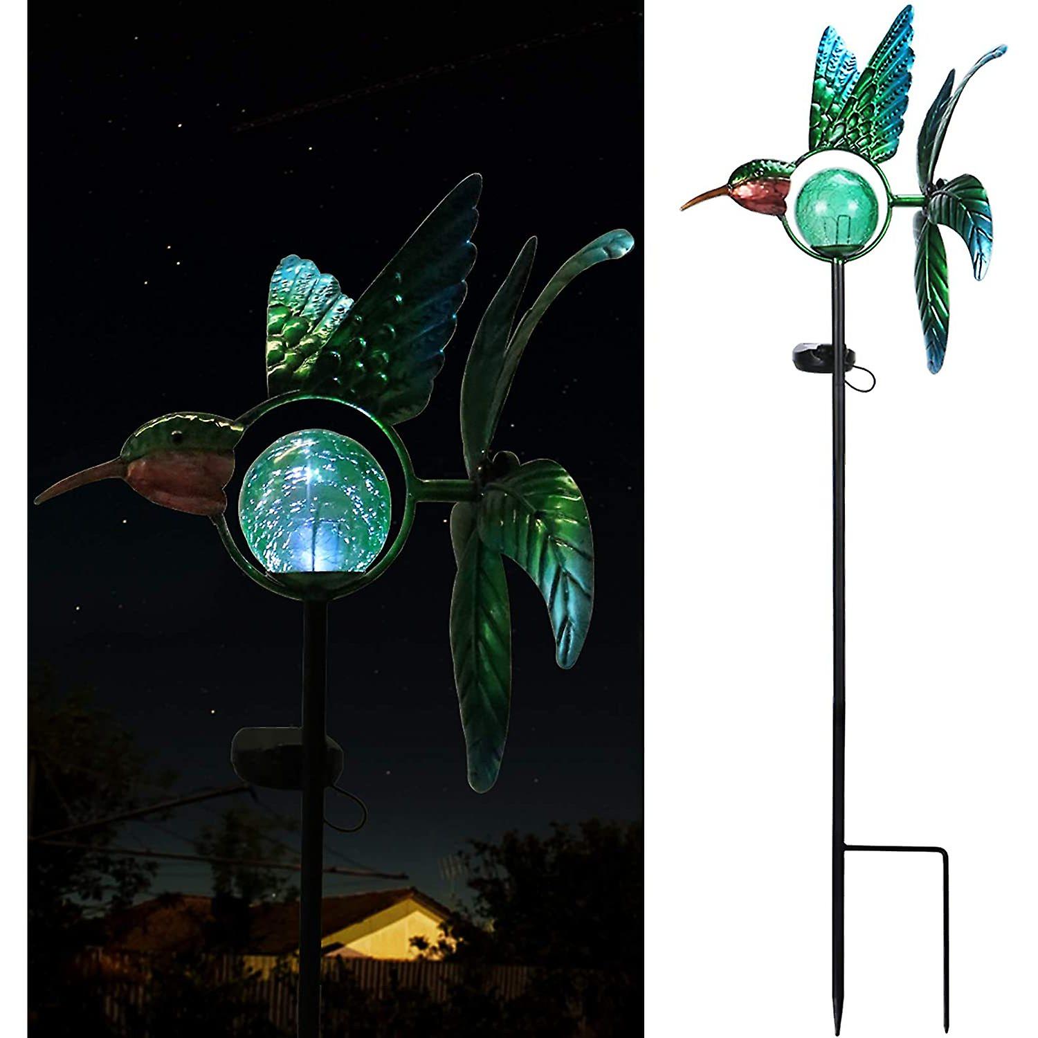 Solar Wind Spinner Metal Garden Stake Solar Garden Light Outdoor Decorative Wind Sculpture For Yard Pathway Decor