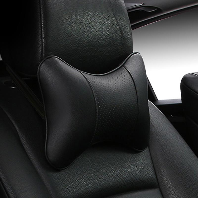 Car Neck Pillows Both Side Pu Leather 1pcs Pack Headrest For Head Pain Relief Filled Fiber Universal Car Pillow