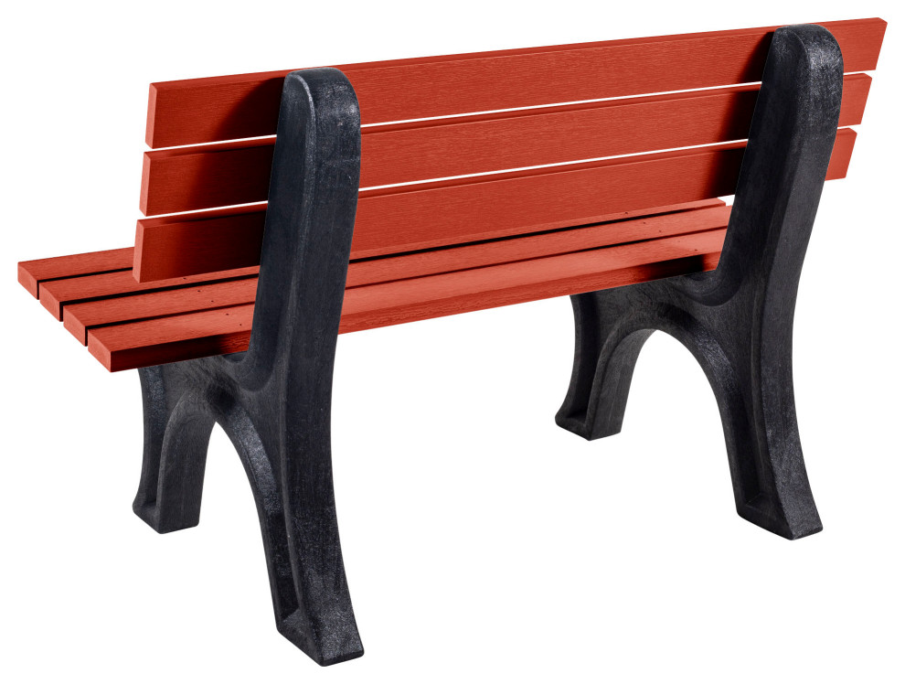 Aurora Traditional 4  x27Park Bench  Weathered Acorn   Contemporary   Outdoor Benches   by highwood  Houzz