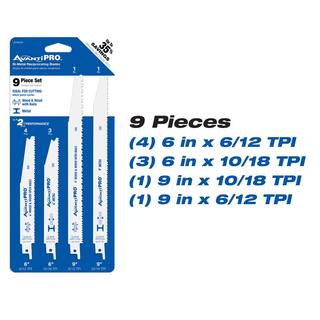 Avanti Pro 7-14 in. x 24-Tooth 10 in. x 40-Tooth Wood Circular Saw Blades and 9-Piece Wood and Metal Reciprocating Blade Set P0724R1040X09S