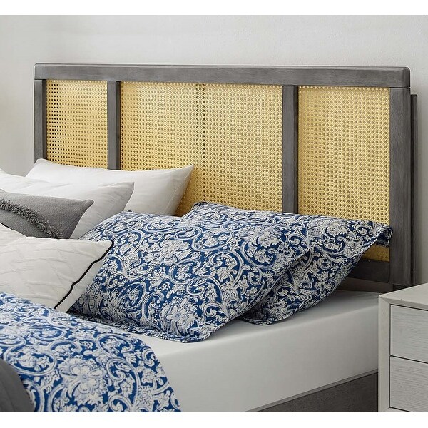 Benson Modern Full Size Grey Wooden Headboard - - 32893279