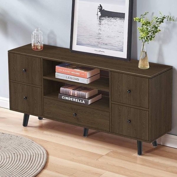 Wood TV Stand Cabinet for TVs up to 50