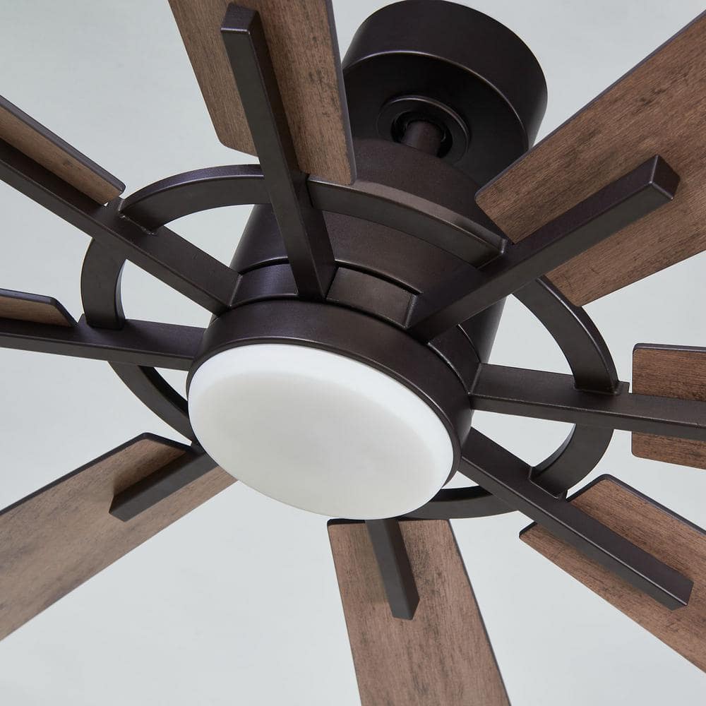 Parrot Uncle Oretha 60 in Windmill 8Blade LED Oilrubbed Bronze Ceiling Fan with Light and Remote Control