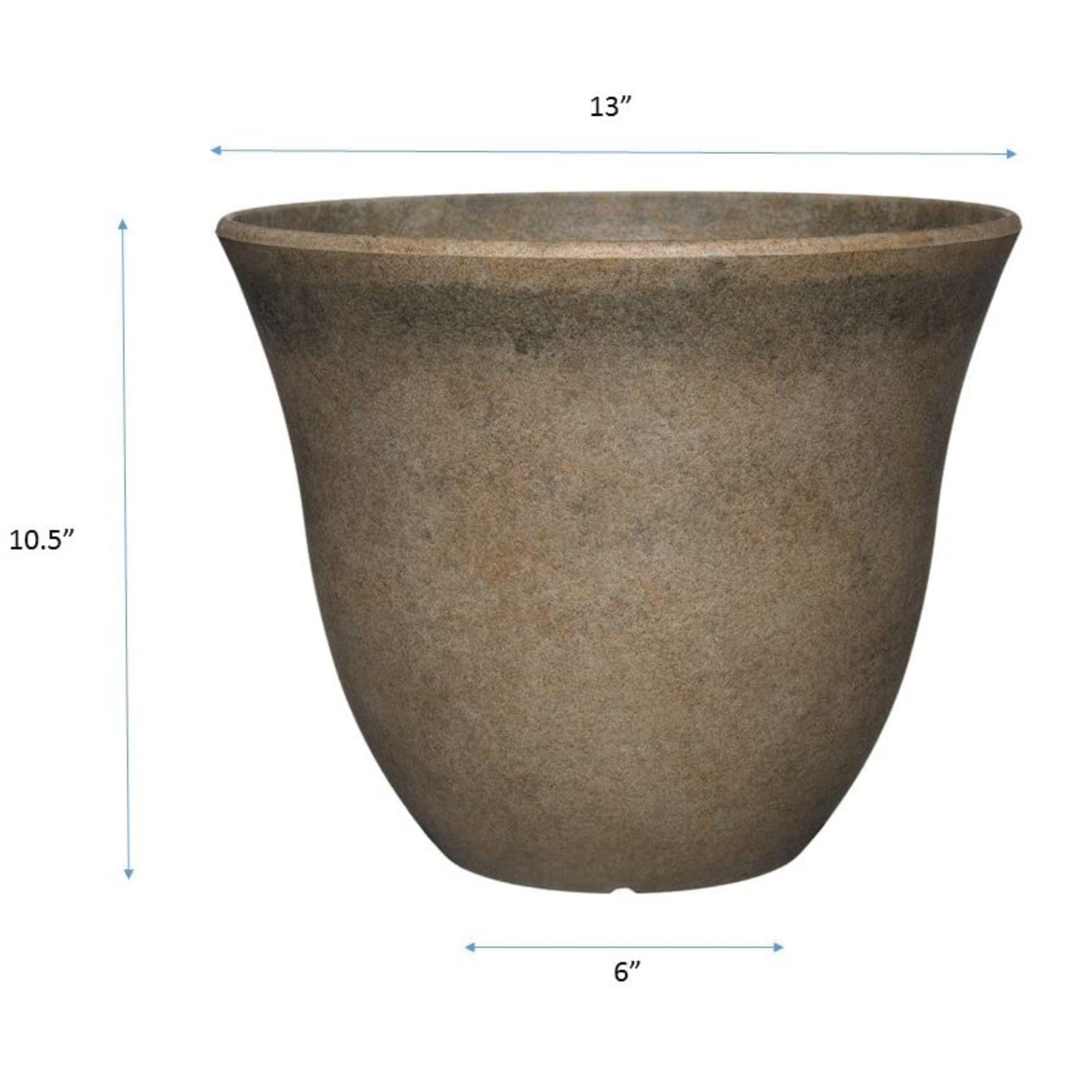 Classic Home and Garden Honeysuckle Resin Flower Pot Planter, Fossil Grey, 13"