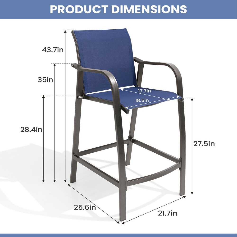 Pellebant 4PCS Outdoor Counter Height Bar Stool   21.7\