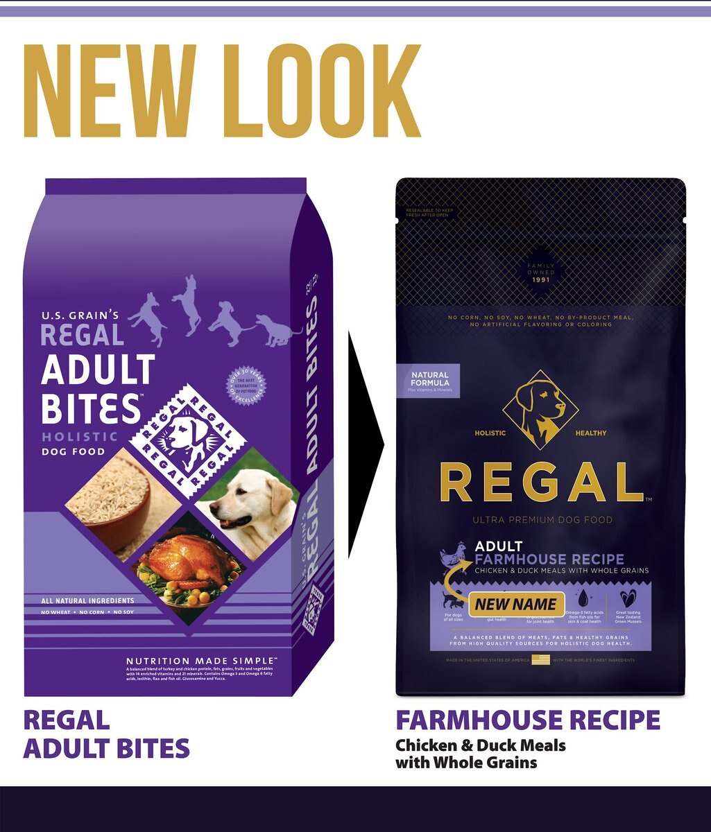 Regal Pet Foods Farmhouse Recipe Chicken and Duck Meals Whole Grains Adult Dry Dog Food