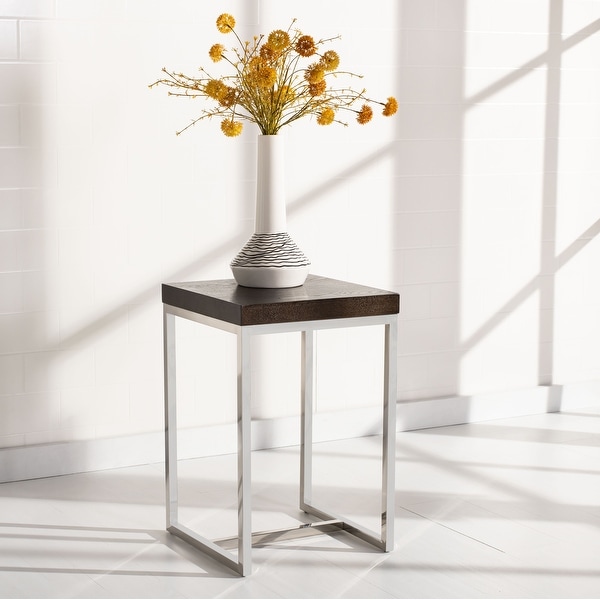 SAFAVIEH Couture High Line Collection Turner Stainless Steel Square End Table - 15.7