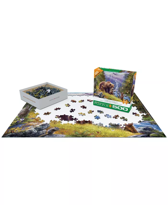 University Games Eurographics Incorporated Jan Patrik Grizzly Cubs Large Pieces Family Puzzle  500 Pieces