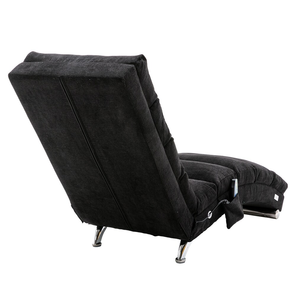 Modern Linen Chaise Lounge Chair Indoor Long Lounger for Living Room Office