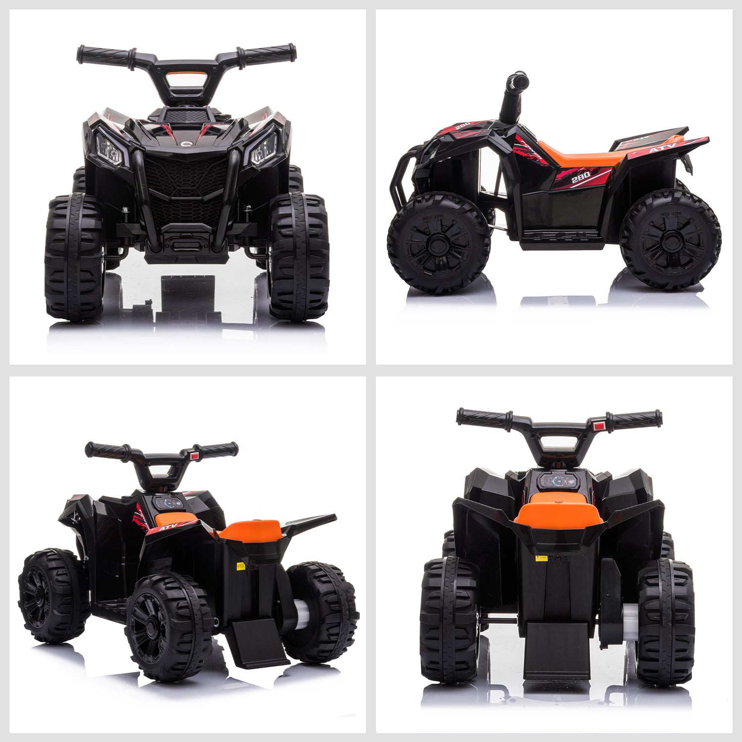 uhomepro 6V Kids Electric ATV 4 Wheels Ride On Cars Toy for Boys Girls, Black