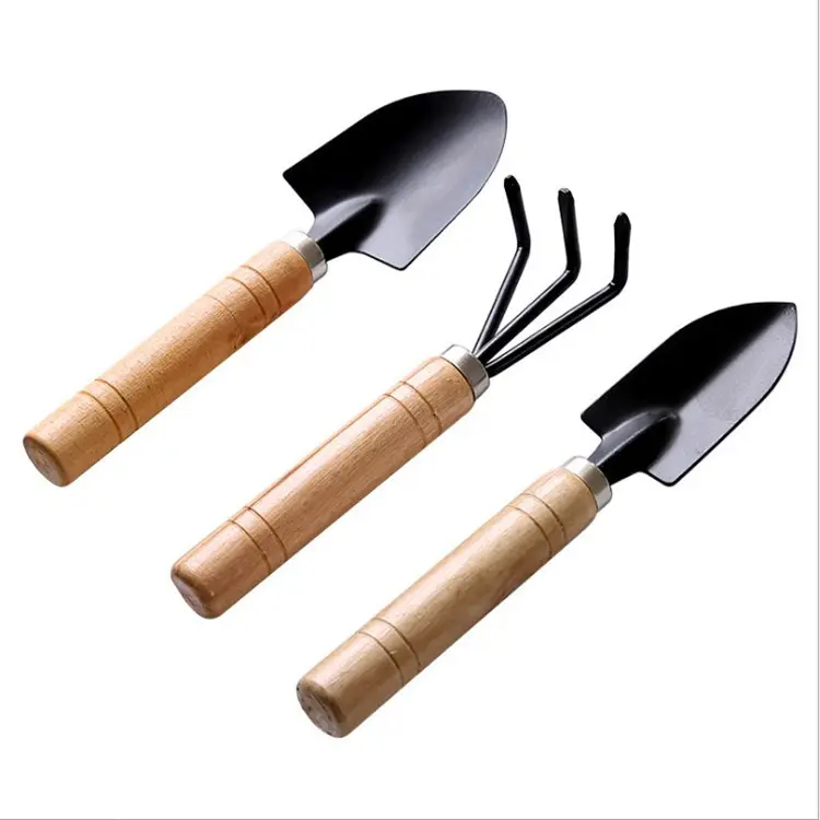 Garden Set Rake Tip Shovel Large Gardening Tools 3 piece mini succulent plant loosening flower shovel