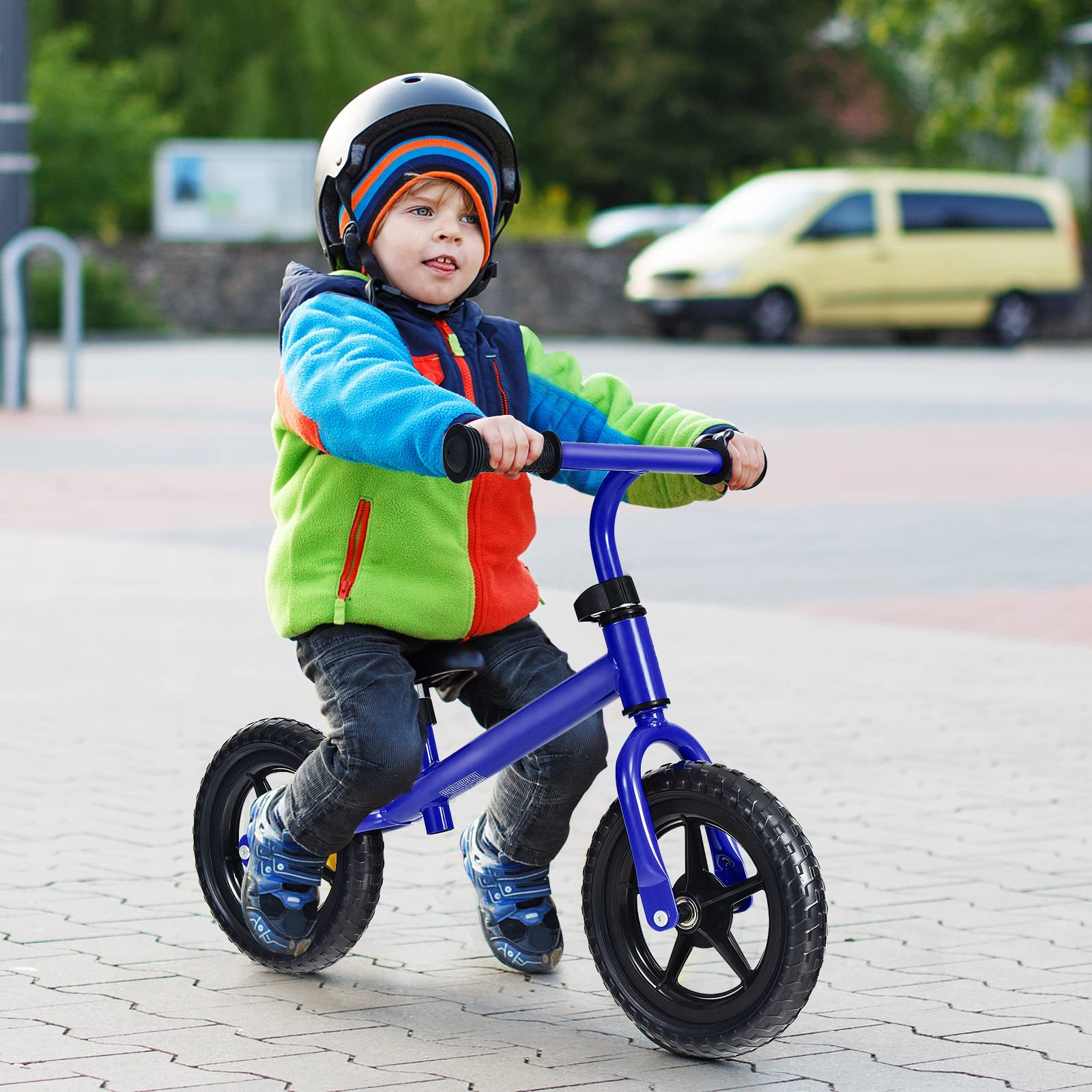 BABY JOY Kids Balance Bike, No Pedal Training Bicycle with Adjustable Handlebar & Seat and Puncture-Proof EVA Tires