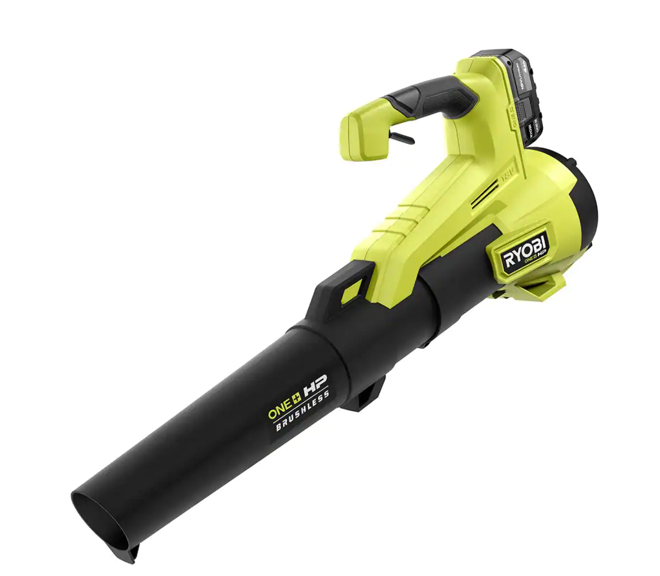 RYOBI P21120VNM ONE+ HP 18V Brushless 110 MPH 350 CFM Cordless Variable-Speed Jet Fan Leaf Blower w/ 4.0 Ah Battery and Charger