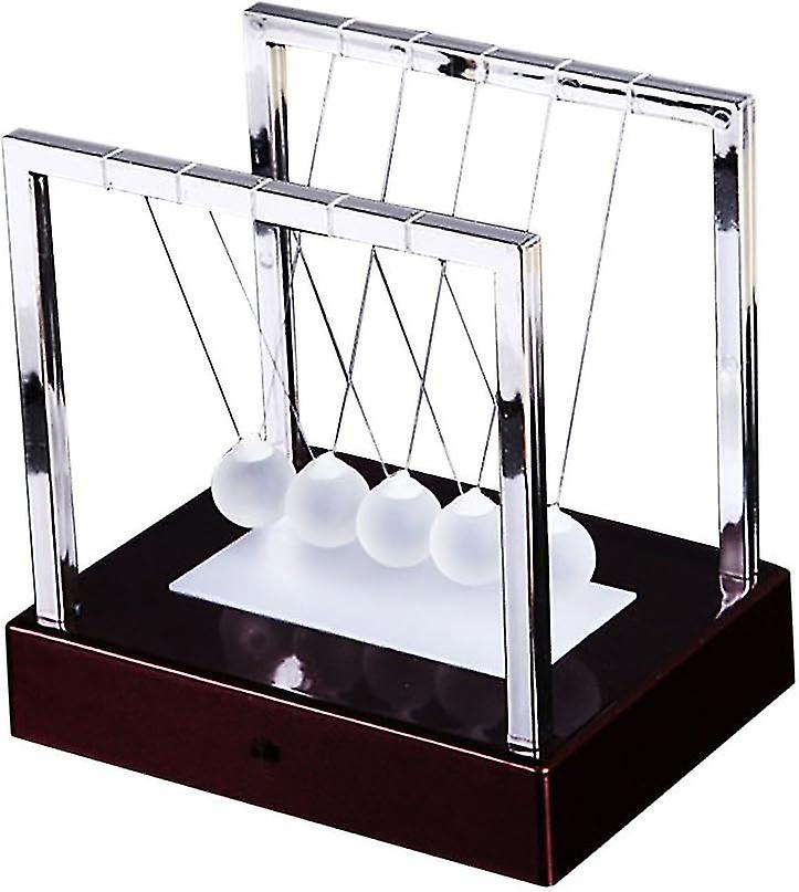 Newton's Cradle Pendulum - Educational Physics Toy with Swinging Balls and Colorful LED Lights - Ideal for Home， Office， and Desk Decoration