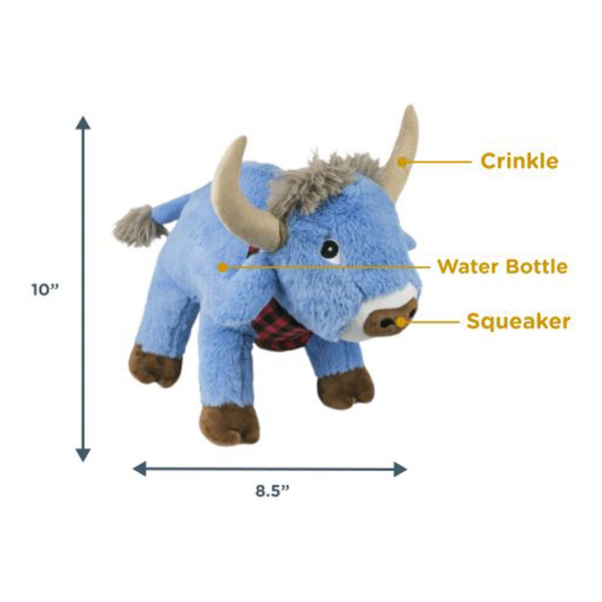 Tall Tails Crunch Blue Ox Dog Toy