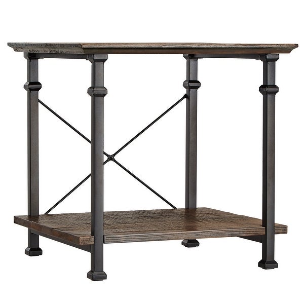 Myra Vintage Industrial Modern Rustic End Table by iNSPIRE Q Classic