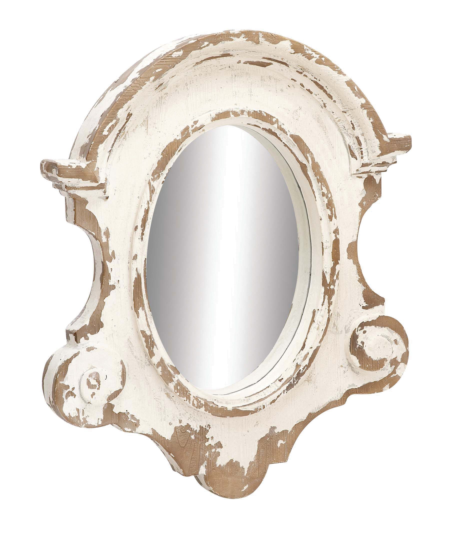 White Vintage Fiberglass Wall Mirror 43 x 35