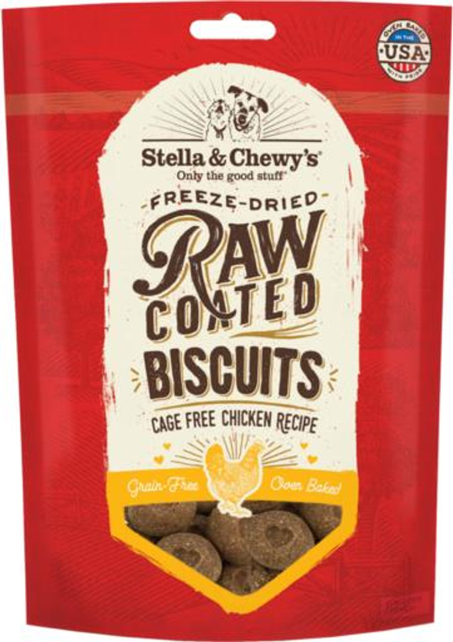 Stella and Chewy's Freeze-Dried Raw Coated Cage-Free Chicken Dog Biscuits， 9 Oz.