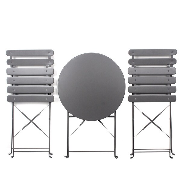 Merax 3 Pieces Patio Bistro Balcony Metal Set