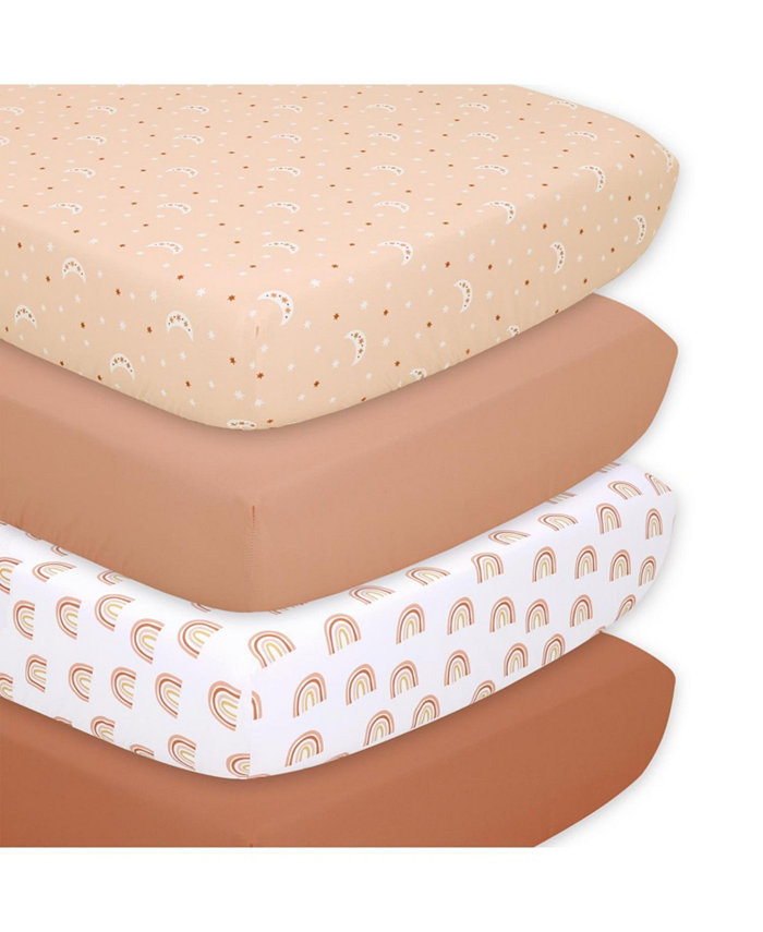 The Peanutshell Fitted Crib Sheet for Girls  4 Pack Set  Boho