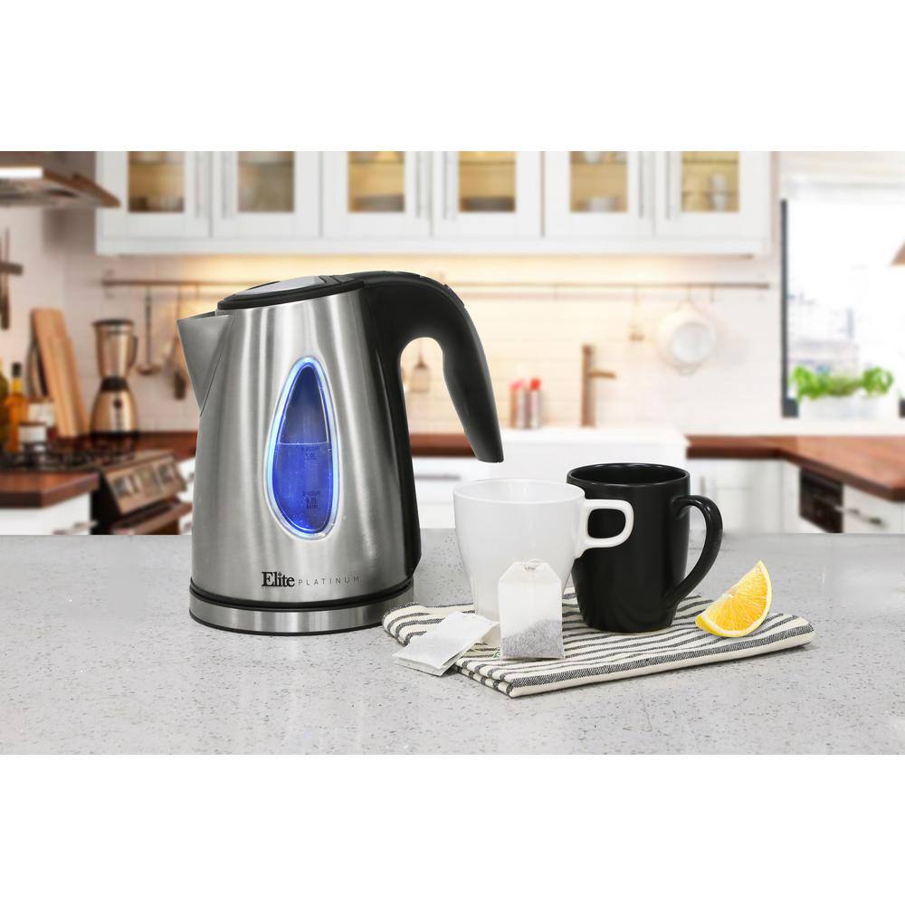 Elite Platinum 7-Cup Cordless Stainless Steel Electric Kettle with Automatic Shut-off EKT-1271