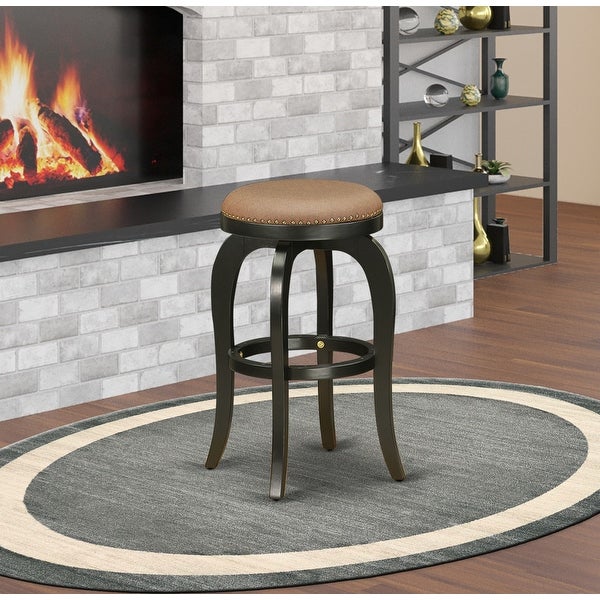 Bedford Swivel Backless Barstool 30'' Seat Height With Leg And Pu Leather Roast (Color Options Available)