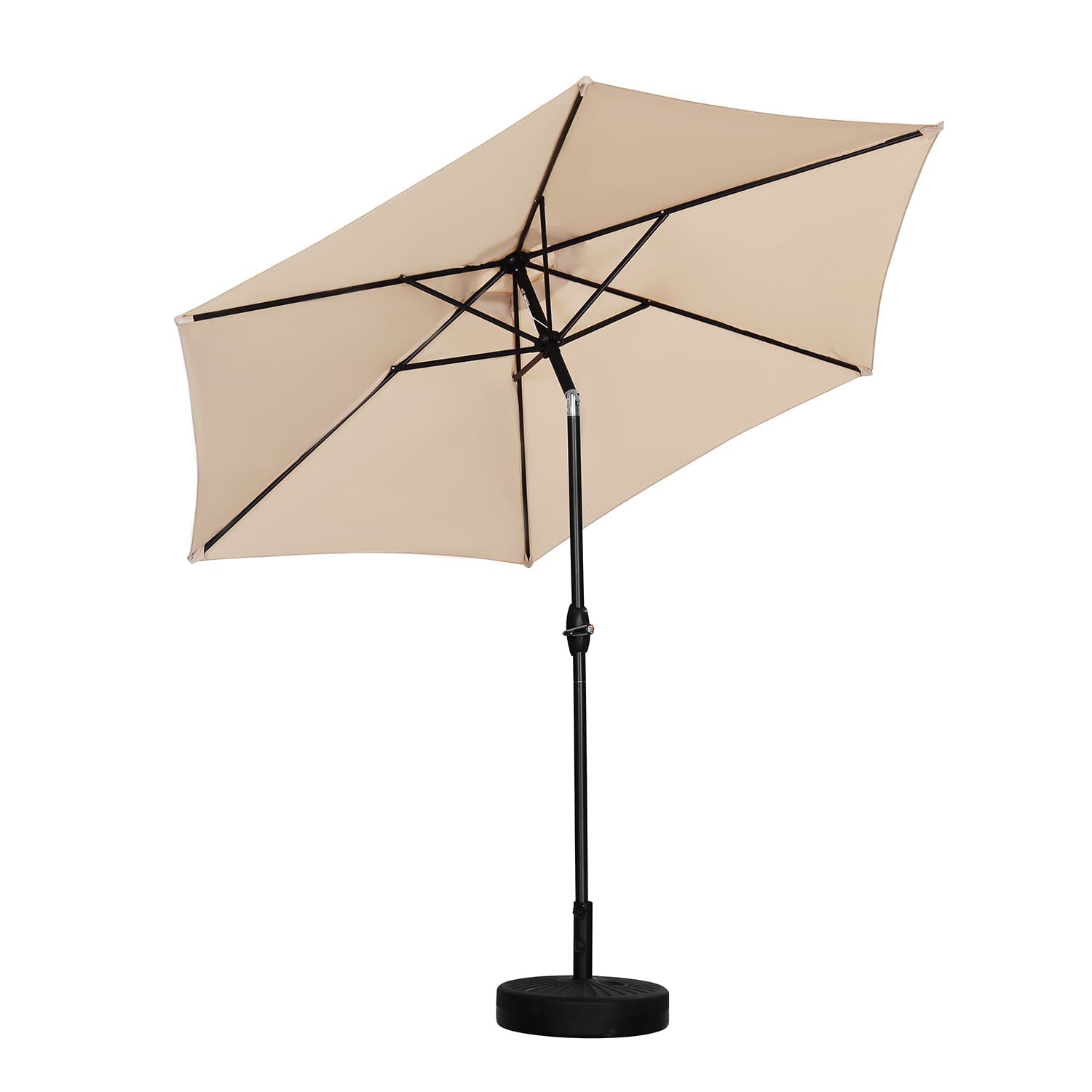 Ainfox 9ft Patio Umbrella Outdoor Portable Table Market Umbrella with Push Button Tilt/Crank Waterproof UV-proof, Khaki