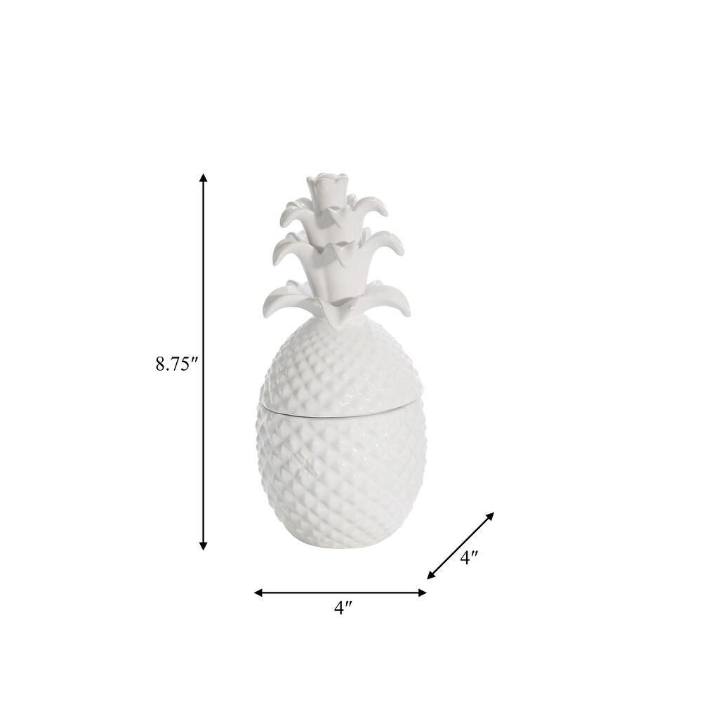 White Pineapple Jar 8.75\