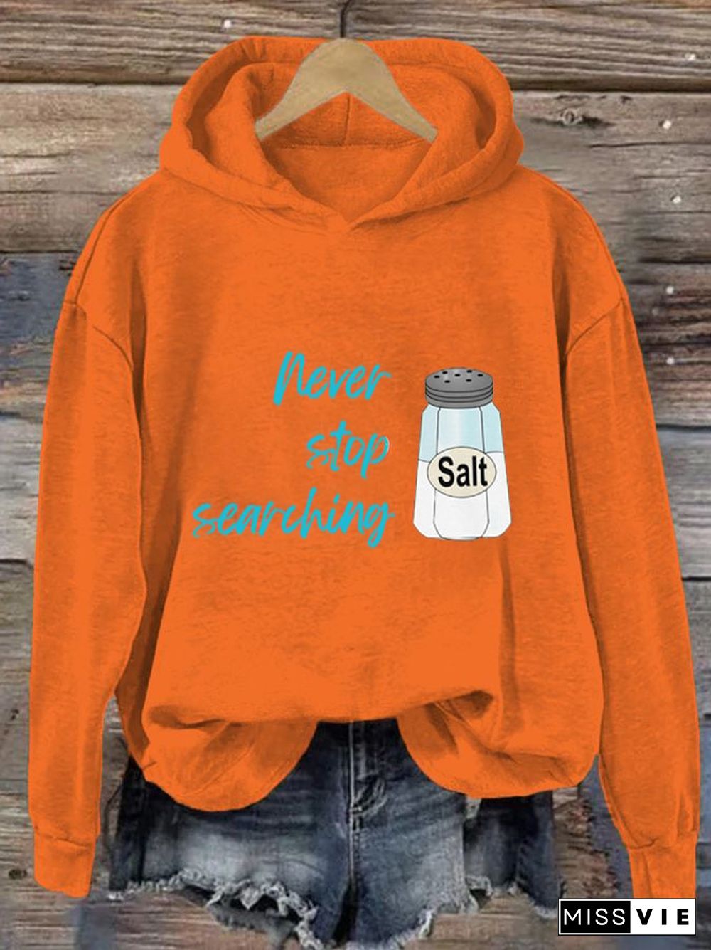 Women's Never Stop Searching Salt Print Hooded Sweatshirt