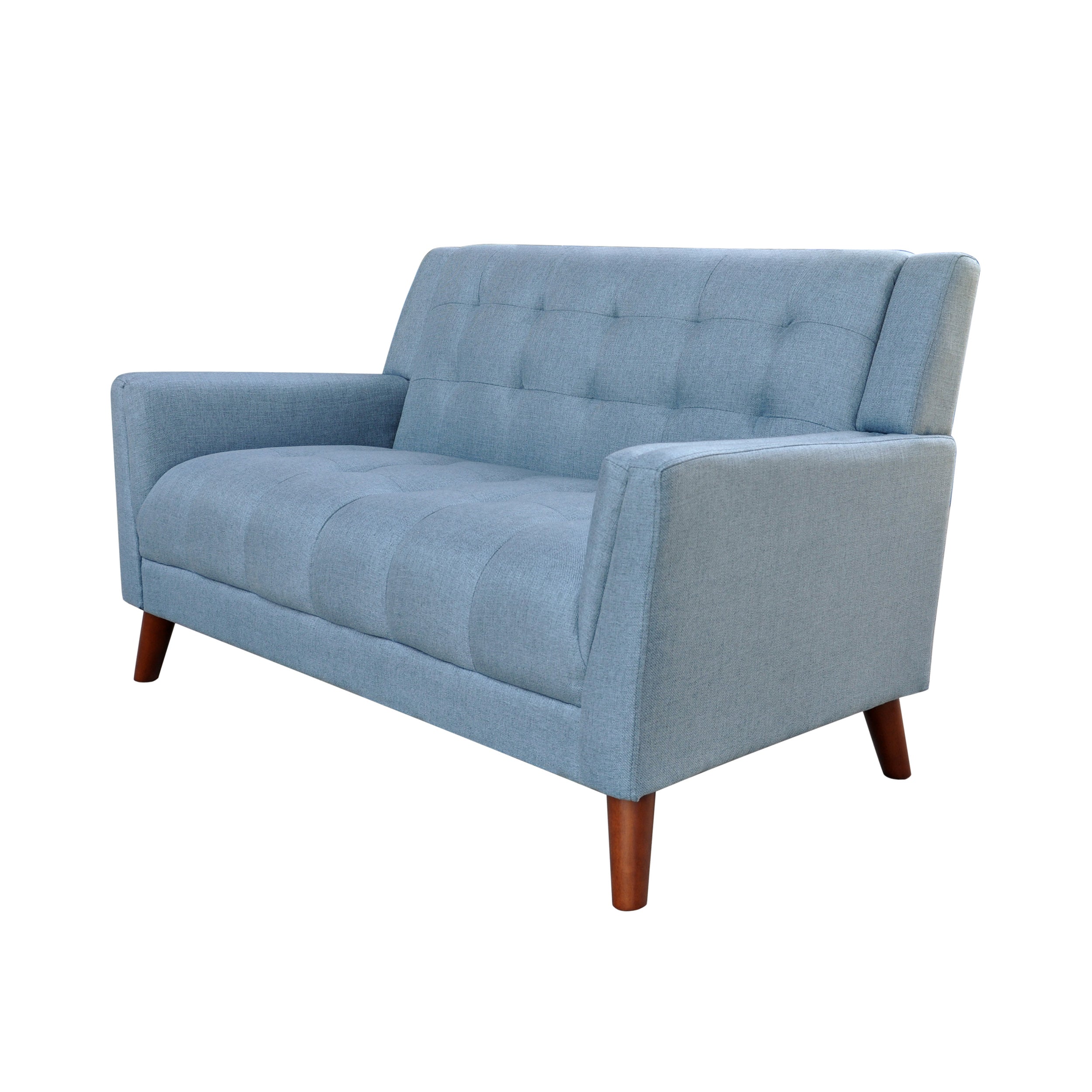 Anvith Mid Century Modern Fabric Loveseat