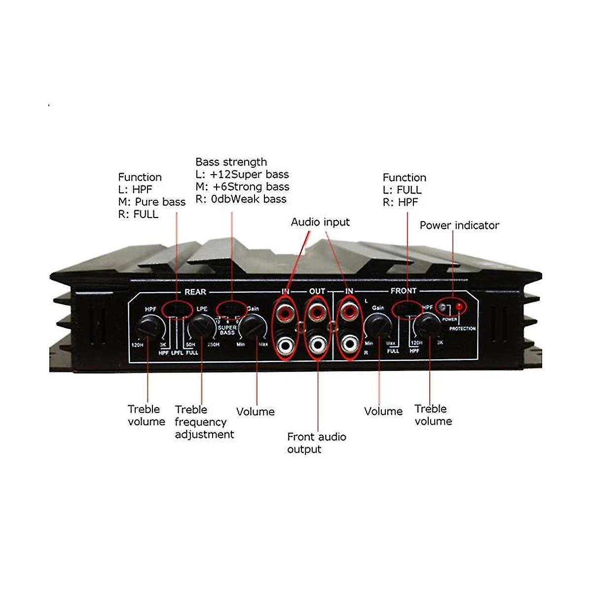 Car Rms Amplifier 5800 Watt Car Audio Power Amplifier 4 Channel Car Amplifer Car Audio Amplifier Fo