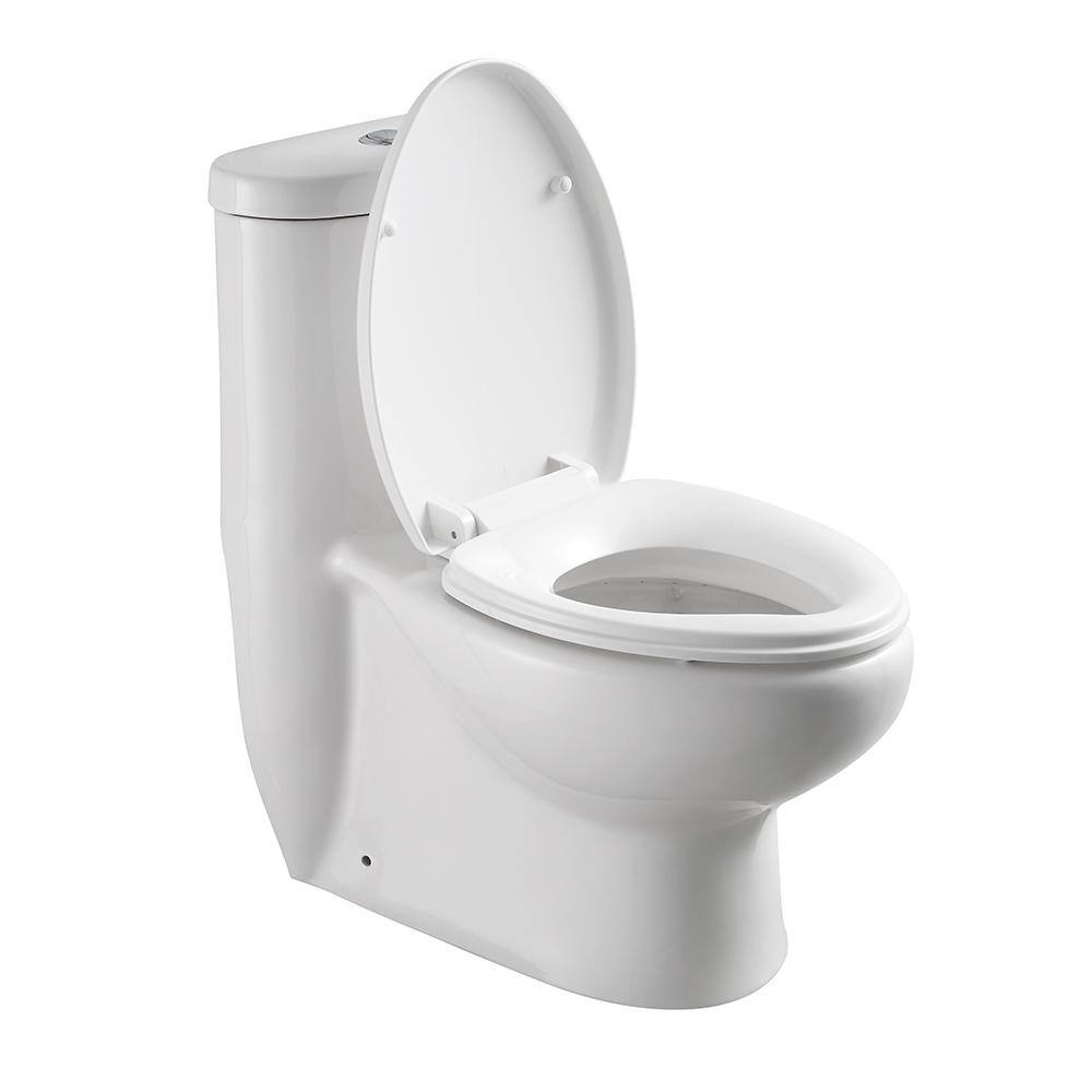 Fresca Delphinus 1-piece 0.8  16 GPF Dual Flush Elongated Toilet in White FTL2309