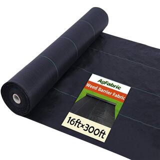 Agfabric 16 ft. x 300 ft. Heavy-Duty Polypropylene Material Ground Cover Weed Block Fabric Vegetable Flower Raised Bed GC3016300RI