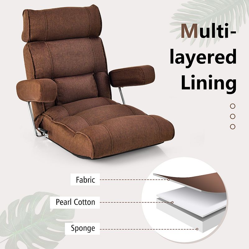 Adjustable Folding Sofa Chair with 6 Position Stepless Back