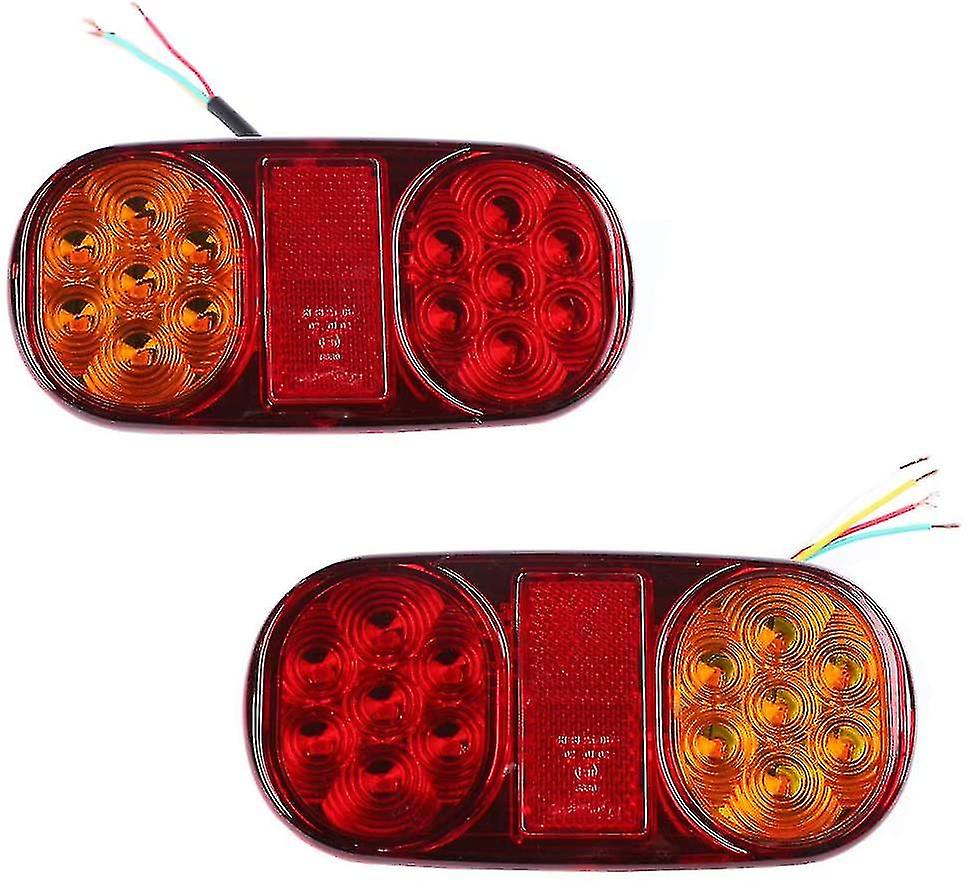 2pcs Universal Led Trailer Tail Lights Truck Light Brake Lamp 12v Waterproof S Light For Truck Trailer Caravan Van Or Tractor (14 Led Chi