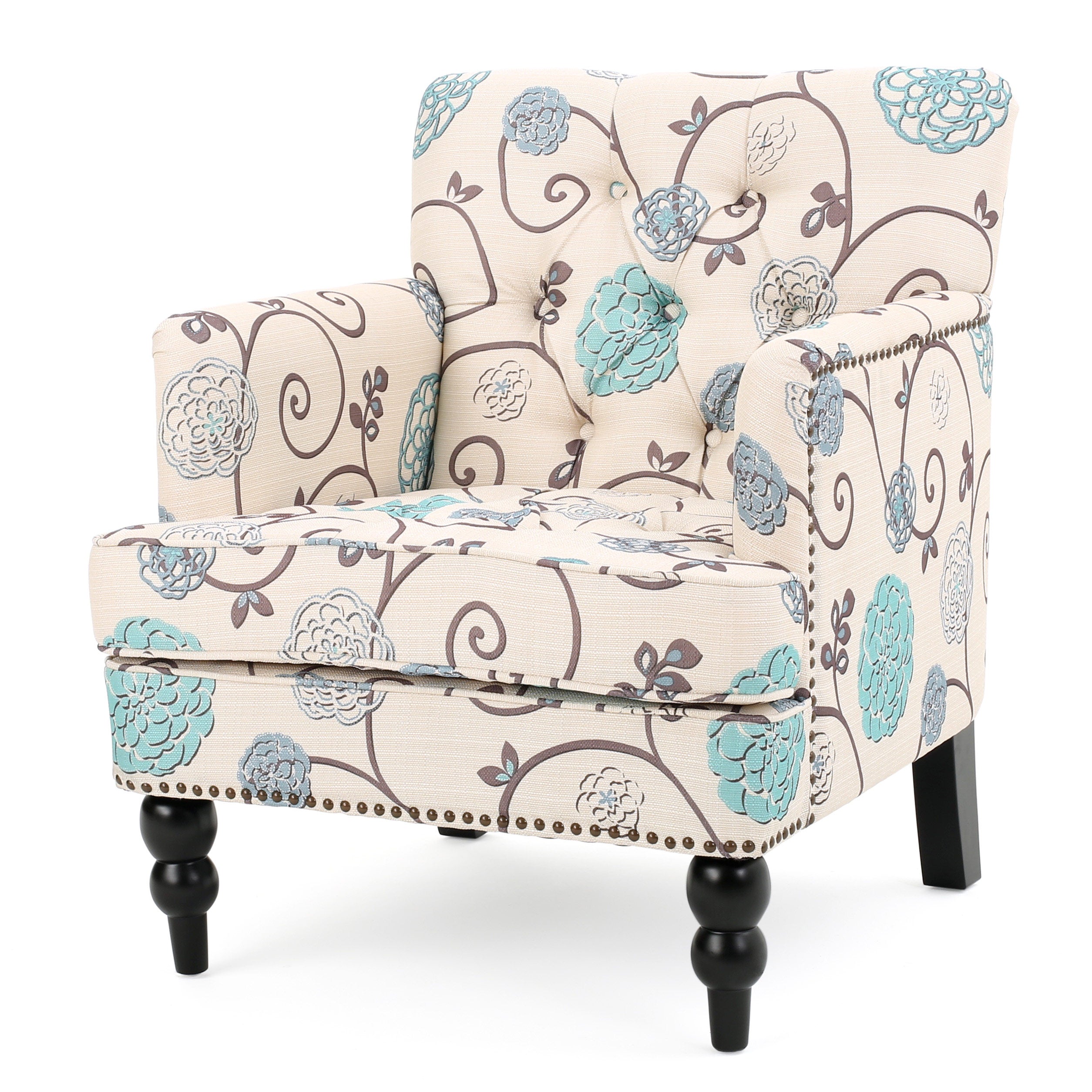 Madene Tufted Back Fabric Club Chair