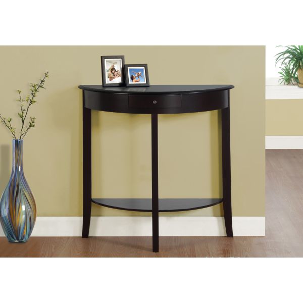 Accent Table， Console， Entryway， Narrow， Sofa， Living Room， Bedroom， Brown Wood， Transitional