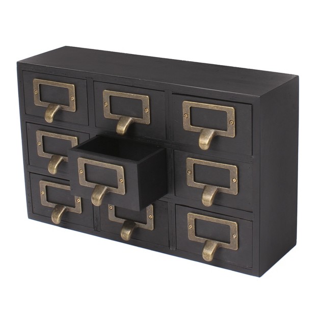 Kate And Laurel Apothecary Wood Desk Drawer Set 9 Drawers