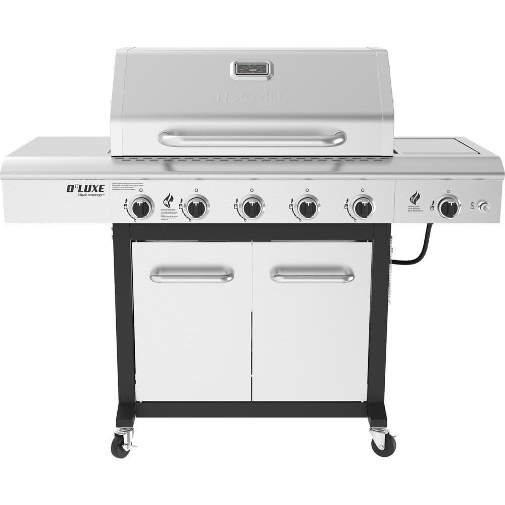 Nexgrill 5Burner Propane Gas Grill in Stainless Steel and Black with Side Burner