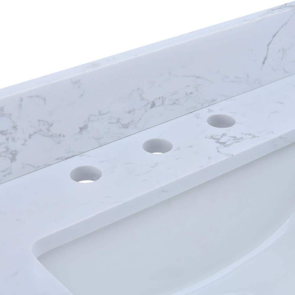 PROOX 48 in W x 22 in D Engineered Stone Composite Vanity Top in White with White Rectangular Single Sink