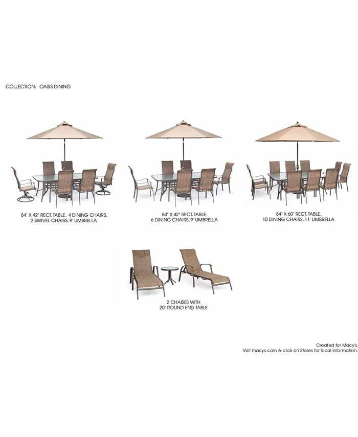 Furniture Set of 6 Oasis Aluminum Outdoor Dining Chairs