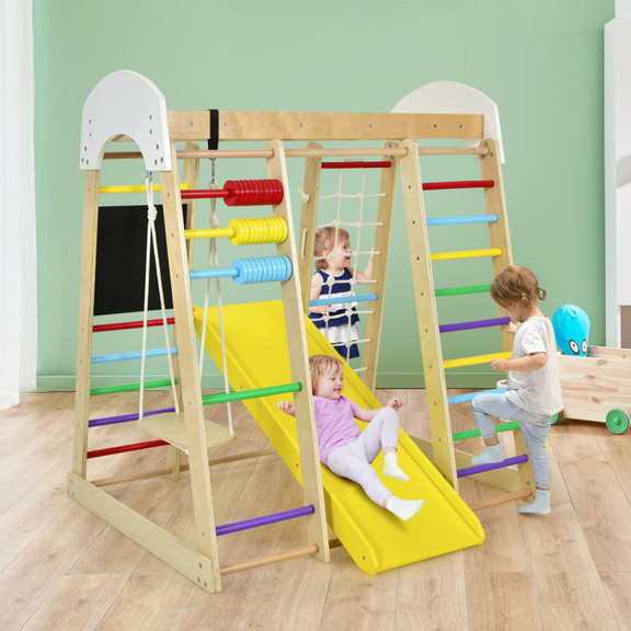 Costway 13920864 Indoor Playground Climbing Gym Wo...